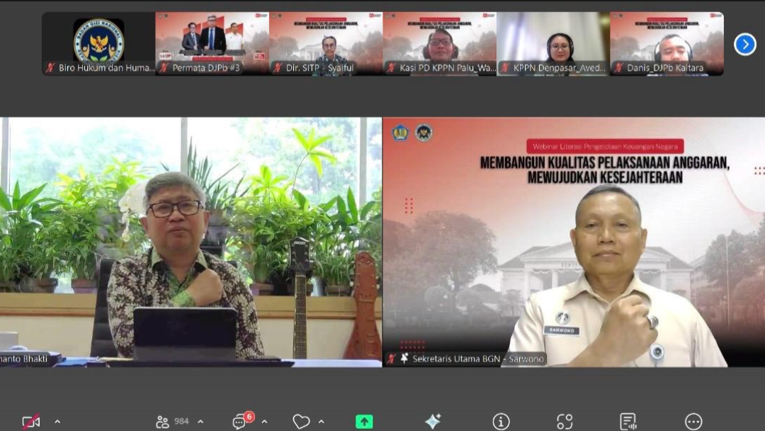 Tingkatkan Kualitas Anggaran, BGN Lebong dan Kemenkeu Selenggarakan Webinar Literasi Keuangan